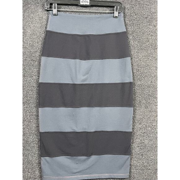 Lululemon Striped Pencil Skirt Size 6 Black Gray Luon Midi Stretch Parisian - Picture 1 of 6